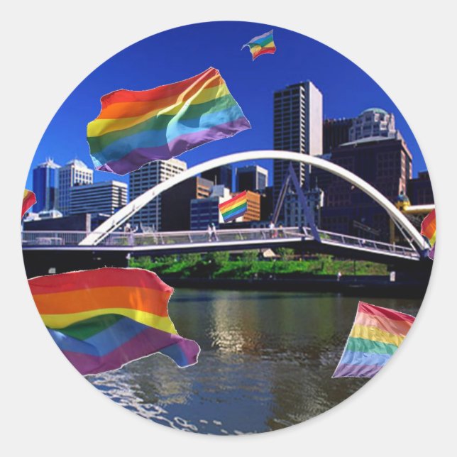 Melbourne, Australischer Pride Runder Aufkleber (Vorderseite)