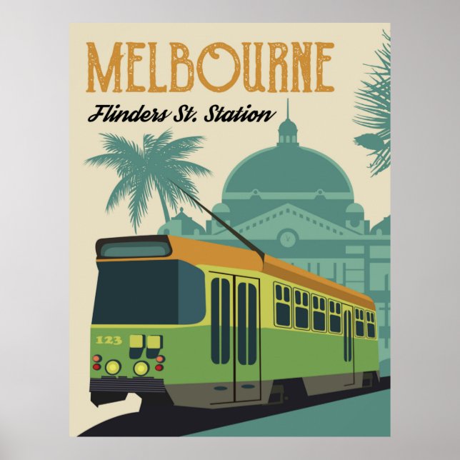 Melbourne, Bahnhof Flinders Street Tram Poster (Vorne)