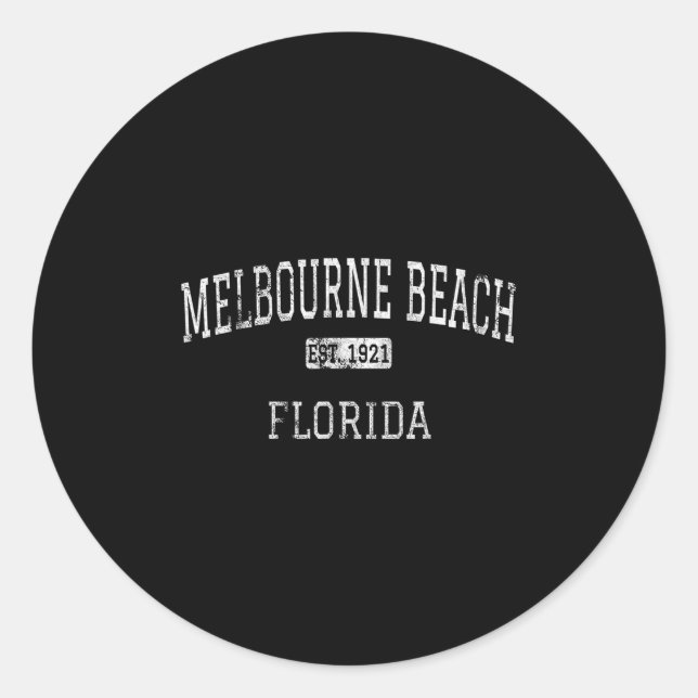 Melbourne Beach Florida Fl Vintag Runder Aufkleber (Vorderseite)