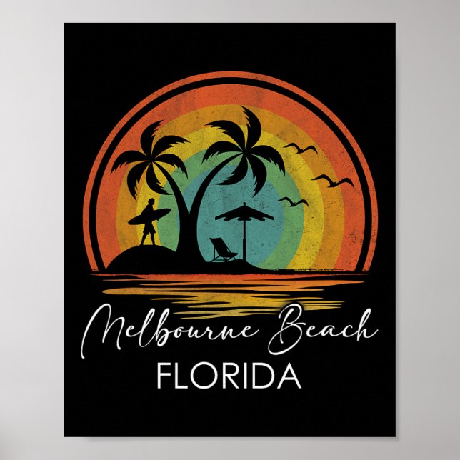 Melbourne Beach Florida Sommerurlaub Tropisch S Poster (Vorne)