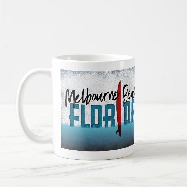 Melbourne Beach Florida Surfboard Surfbrett Kaffeetasse (Links)