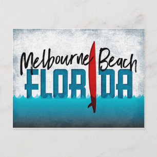 Melbourne Beach Postcard Florida Surfboard Postkarte