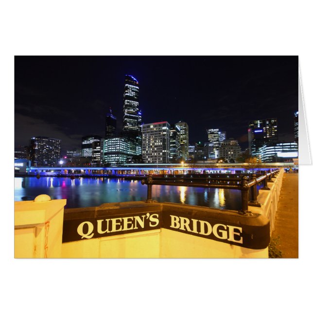 Melbourne CBD Queens Bridge City Lights (Vorderseite (Horizontal))