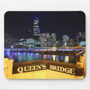 Melbourne CBD Queens Bridge City Lights Mousepad