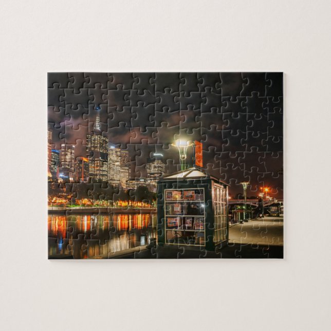 Melbourne City at Night Puzzle (Horizontal)
