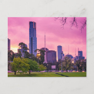Melbourne City Hübsch in Pink Postkarte