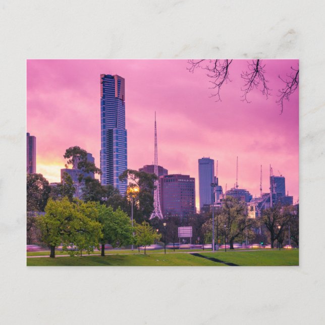 Melbourne City Hübsch in Pink Postkarte (Vorderseite)