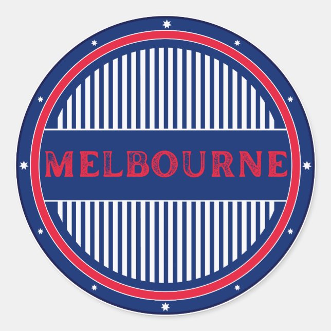 Melbourne City Pride Emblem – Australian Identity Runder Aufkleber (Vorderseite)