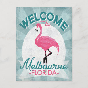 Melbourne Florida Pink Flamingo Retro Postkarte
