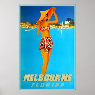 Melbourne Florida Reiseplakat Neu Brevard County Poster