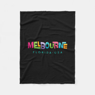 Melbourne Florida Retro Tropisches Design  Fleecedecke