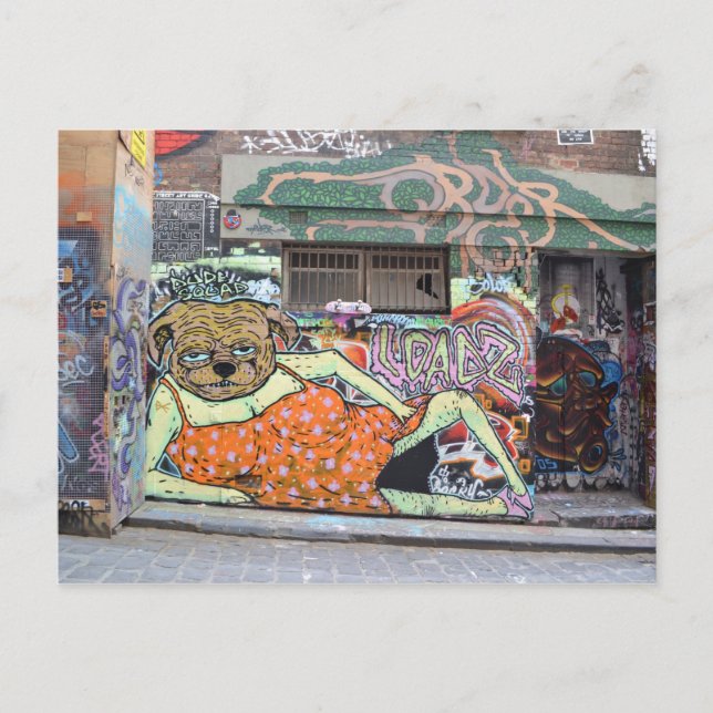 Melbourne Graffiti Urban Art Postcard Hosier Lane Postkarte (Vorderseite)