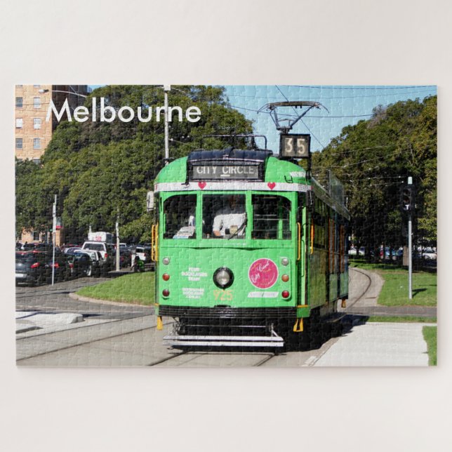 Melbourne: grüne Stadtbahn, Victoria, Australien Puzzle (Horizontal)