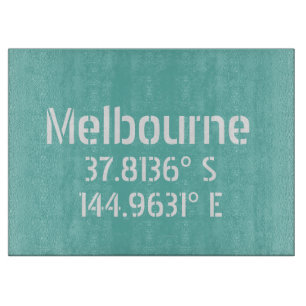 Melbourne Latitude Longitude Schneidebrett