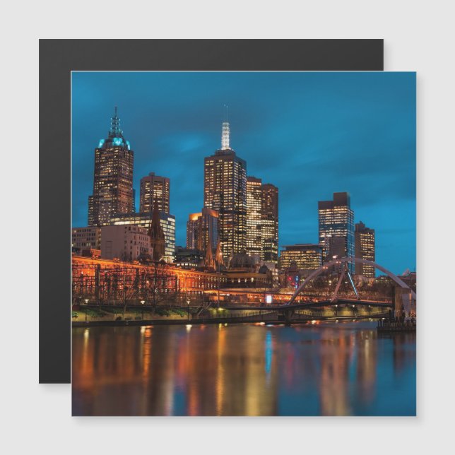 Melbourne Magnetkarte (Vorne/Hinten)