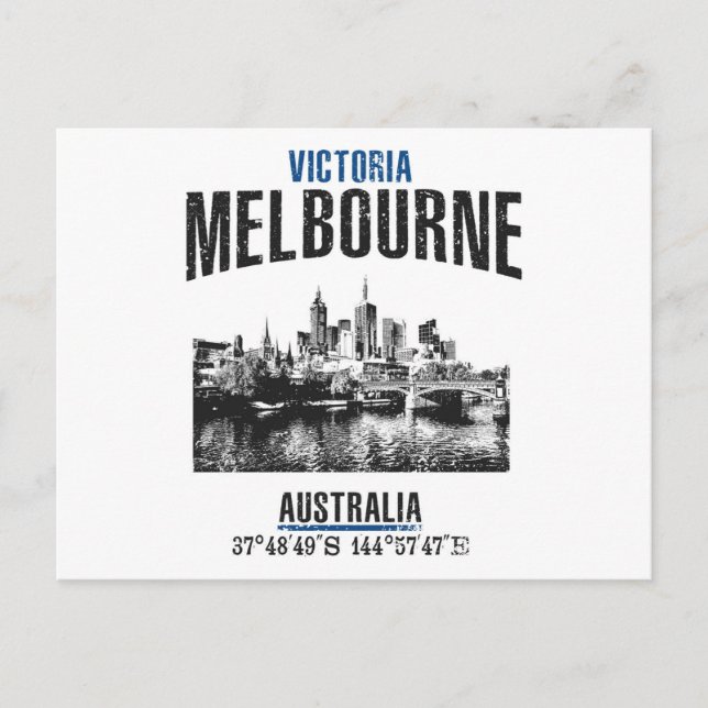 Melbourne Postkarte (Vorderseite)