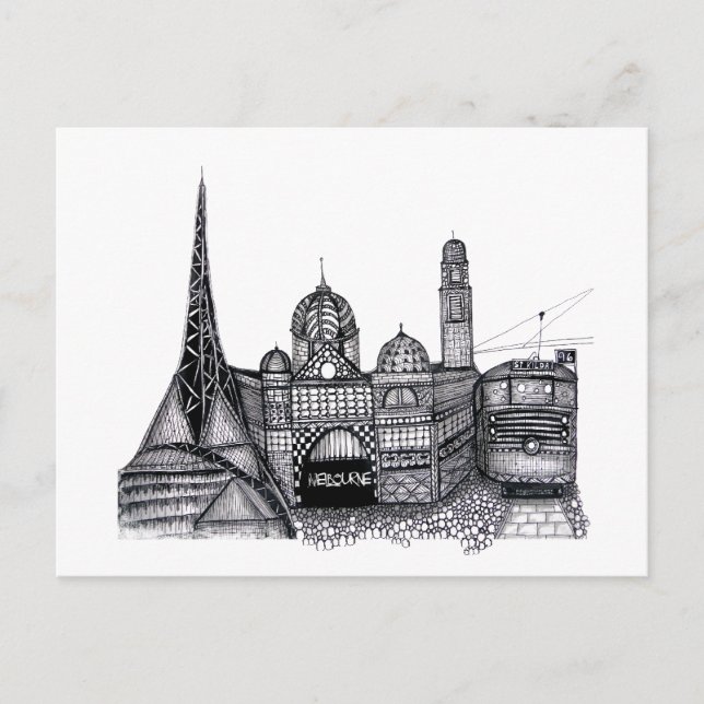 Melbourne Postkarte (Vorderseite)