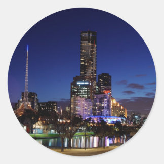 Melbourne-Skyline-Aufkleber Runder Aufkleber