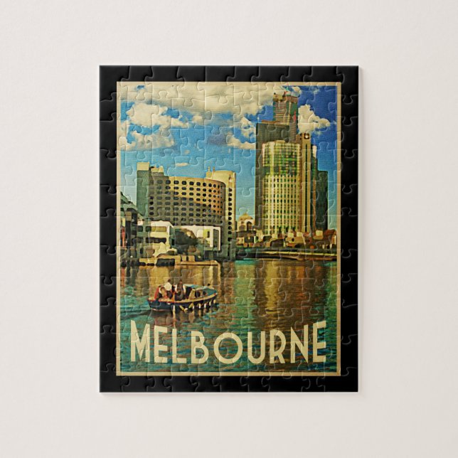 Melbourne Skyline Australien Puzzle (Vertikal)
