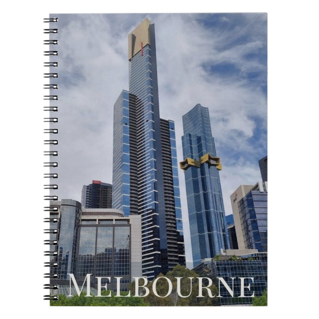 Melbourne Skyline Panorama — Spiral-Notizbuch Notizblock (Vorderseite)