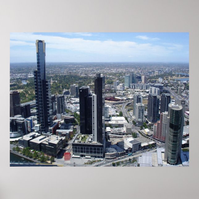 Melbourne-Skyline-Plakat ab 14.95 Uhr Poster (Vorne)