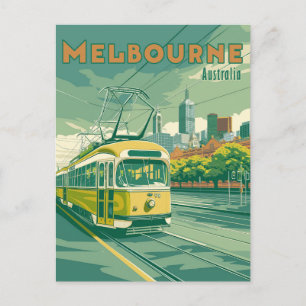 Melbourne Souvenir   Vintage Melbourne Tram Postkarte