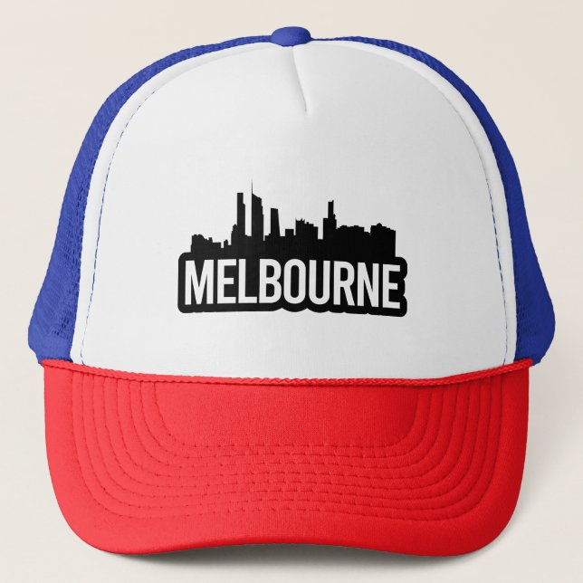 Melbourne Stadt Australien Victoria Skyline Souven Truckerkappe (Vorderseite)