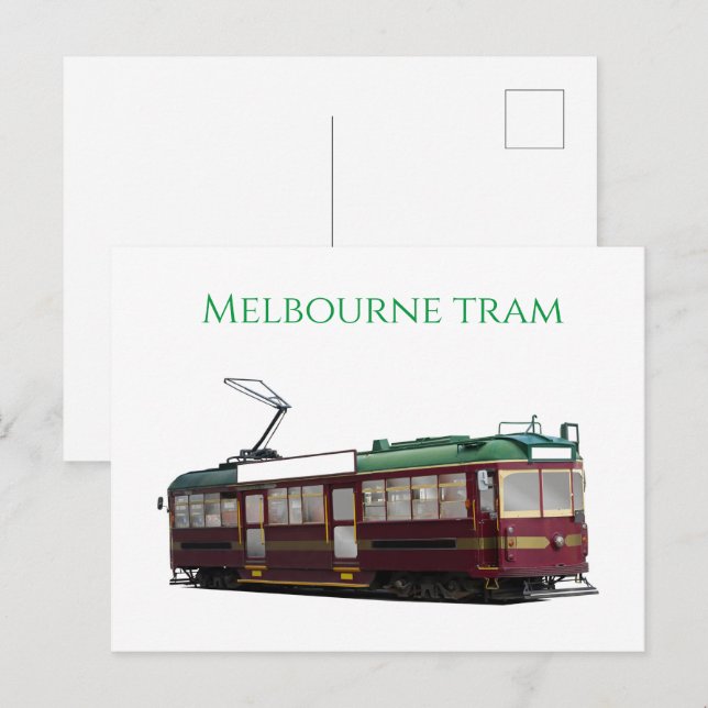 Melbourne-Straßenbahn Feiertagspostkarte (Vorne/Hinten)