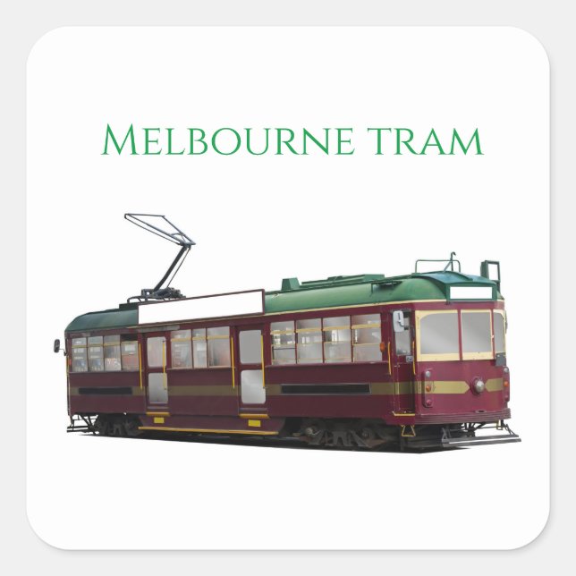 Melbourne-Straßenbahn Quadratischer Aufkleber (Vorderseite)