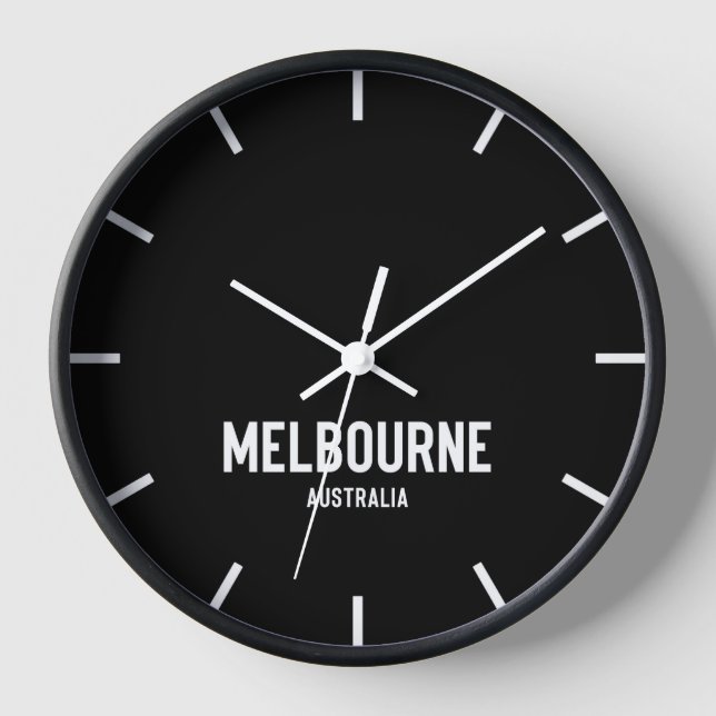 Melbourne Time Zone Newsroom Wall Clock Uhr (Vorderseite)