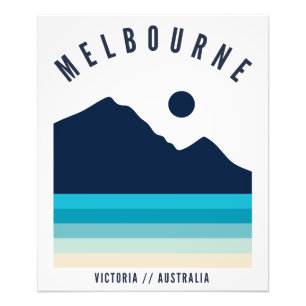 Melbourne Victoria Australia Retro Vintag Beach Fotodruck
