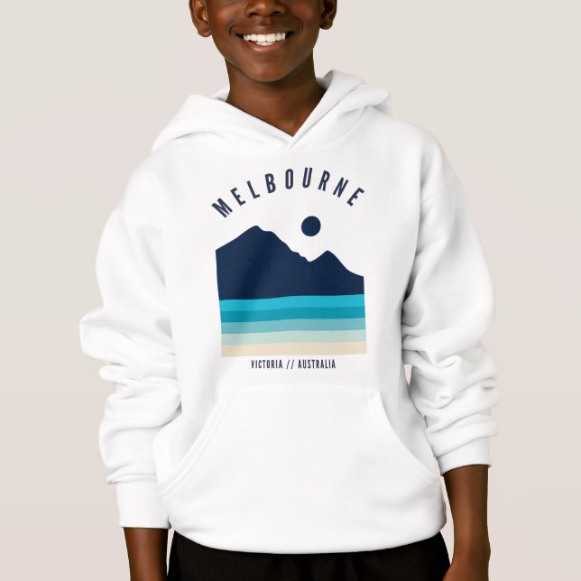 Melbourne Victoria Australia Retro Vintag Beach Hoodie (Vorderseite)