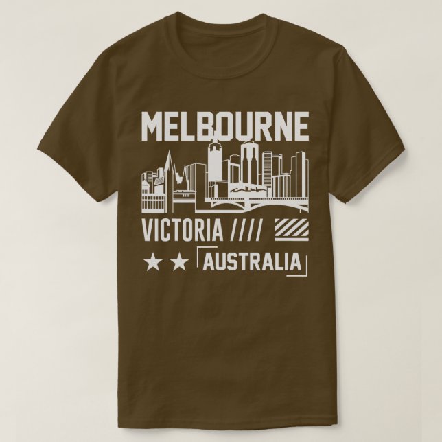 Melbourne Victoria Australian Famous Cit T-Shirt (Design vorne)