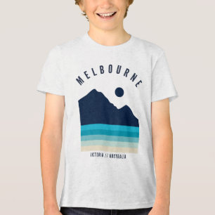 Melbourne Victoria Australien Retro Vintage Strand Tri-Blend Shirt