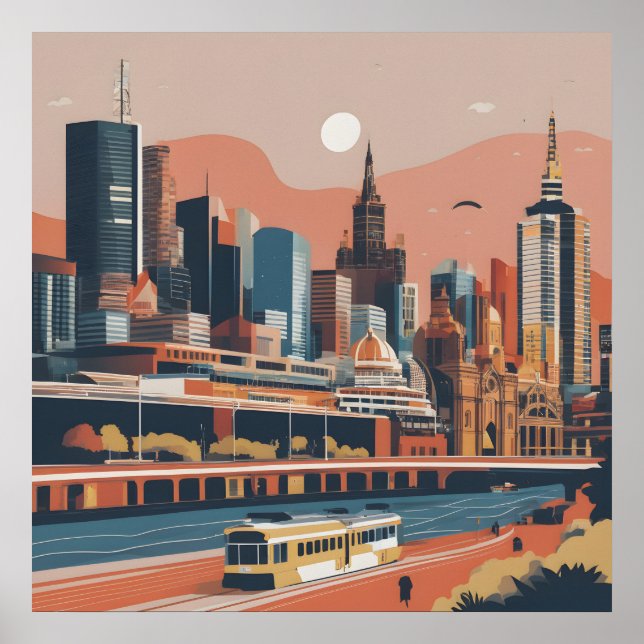 Melbourne Vintage-Plakat Poster (Vorne)