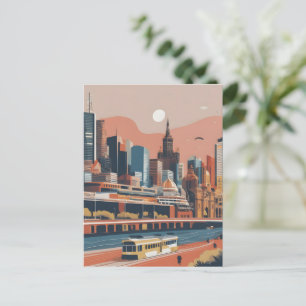Melbourne Vintage-Plakat Postkarte