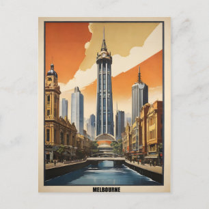 Melbourne Vintage Poster Postkarte