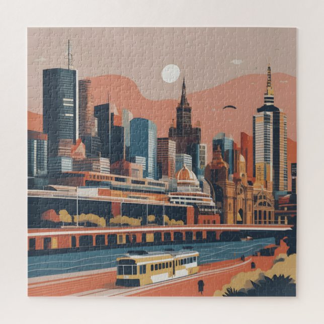 Melbourne Vintage Poster Puzzle (Vertikal)