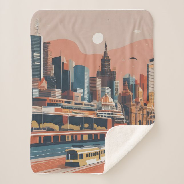 Melbourne Vintage Poster Sherpadecke (Vorderseite)