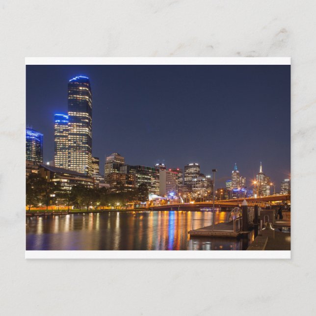Melbourne' Yarra River Postkarte (Vorderseite)