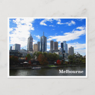 Melbourne yarra skyline postkarte