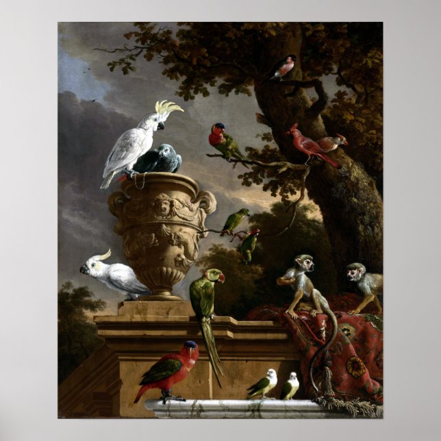 Melchior d'Hondecoeter Die Menagerie Poster (Vorne)