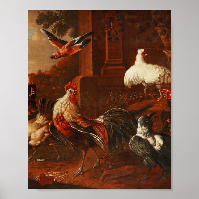 Melchior d'Hondecoeter - Vögel in einem Park - imm Poster (Vorne)