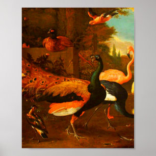 Melchior d'Hondecoeter - Vögel in einem Park Poster