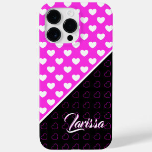 Meldebogen für schwarze und rosa und weiße Herzs Case-Mate iPhone 14 Pro Max Hülle