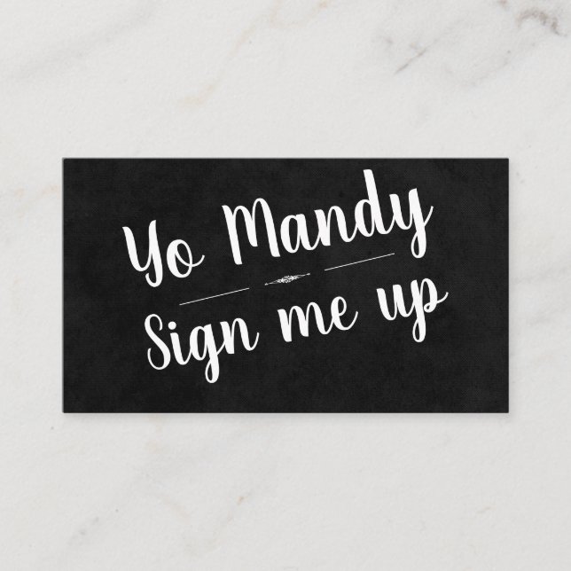 Melden Sie mich an Visitenkarte (Vorderseite)