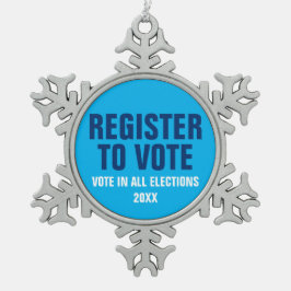 Melden Sie sich bei allen Wahlen an Schneeflocken Zinn-Ornament