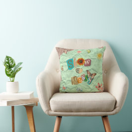 Melden Sie sich ein gesundes Collage Mint Throw Ki Kissen