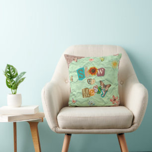Melden Sie sich ein gesundes Collage Mint Throw Ki Kissen