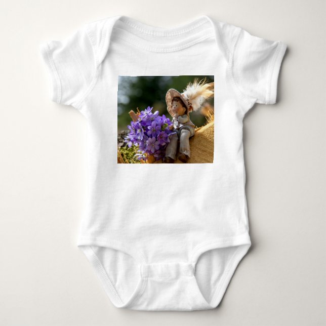 Melden Sie sich mit Blume an Baby Strampler (Vorderseite)